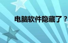 电脑软件隐藏了？轻松几步帮你恢复