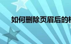 如何删除页眉后的横杠？详细步骤解析