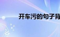 开车污的句子背后的危险与警示