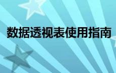 数据透视表使用指南：核心功能与操作技巧