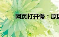 网页打开慢：原因解析与解决方案